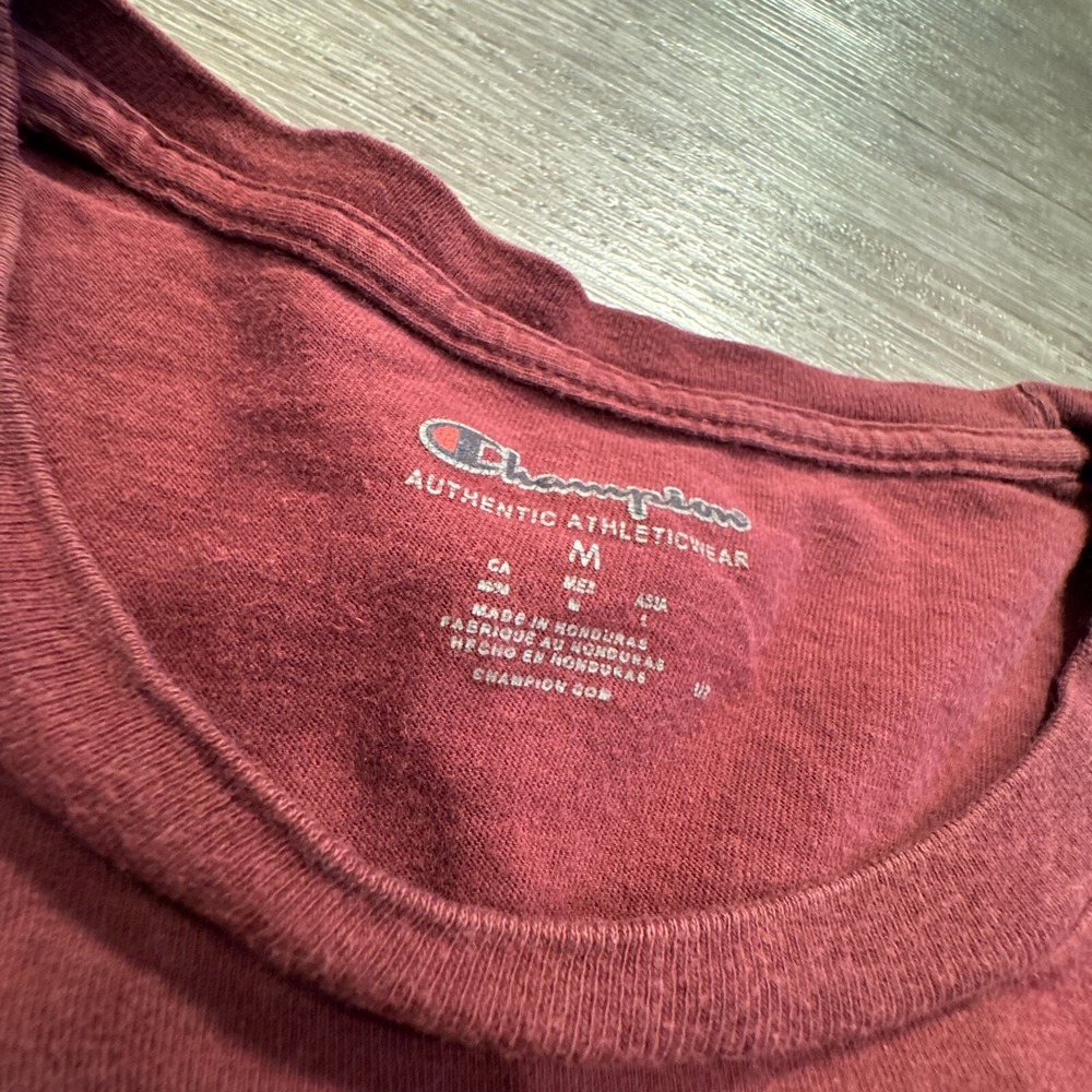 Vintage Champion Shirt Mens Medium red Cotton Casual Streetwear Adult Basic‎ - Picture 5 of 8